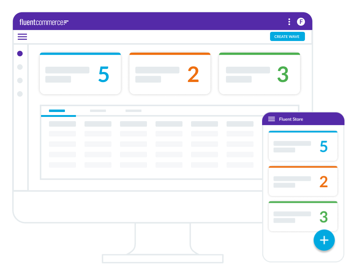 Monitor and mobile UI for store fulfillment dashboard