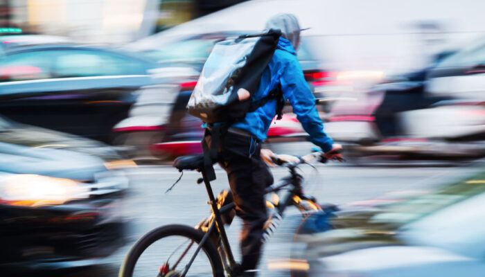 Bicycle delivery of a package