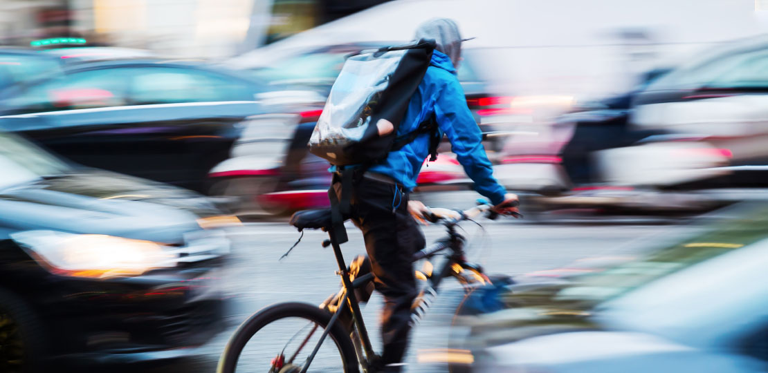 Bicycle delivery of a package