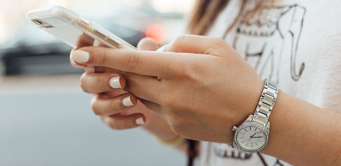 Woman shopping on mobile phone