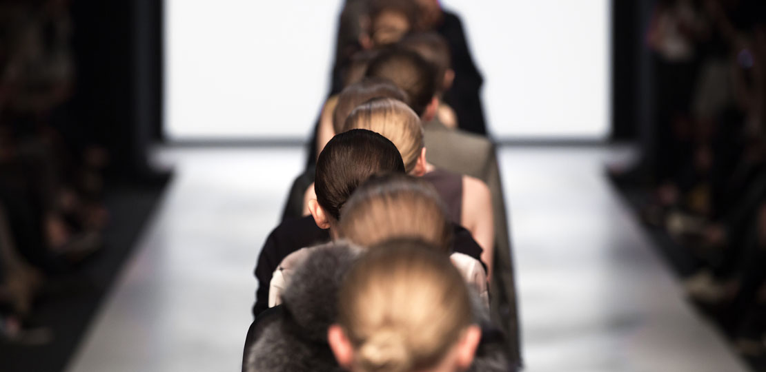 Models on a runway