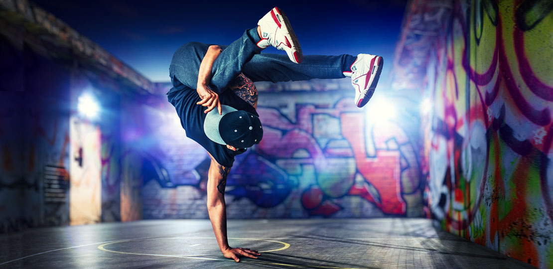 Man breakdancing is a representation of flexible order management