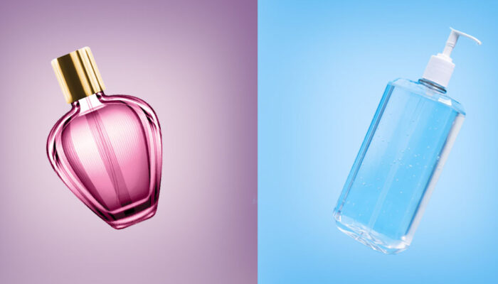 Perfume and hand sanitizer