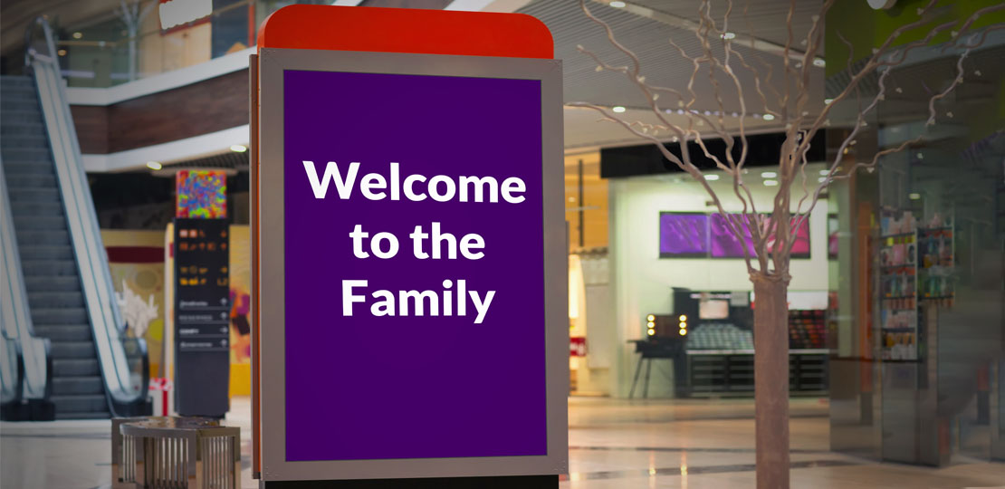 Sign in a mall