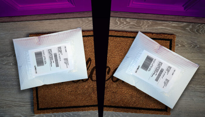 Two packages on a doorstep