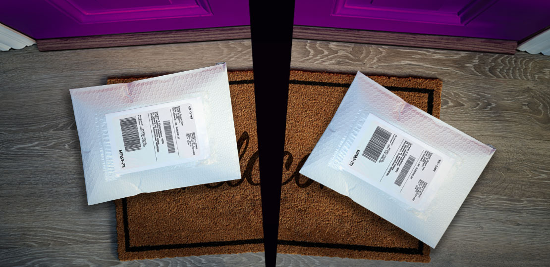 Two packages on a doorstep