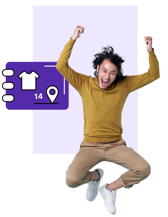 Happy man jumping
